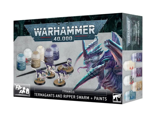 Collectible Miniature Games Games Workshop - Warhammer 40K - Tyranids - Termagants and Ripper Swarm and Paint Set - 60-13 - Cardboard Memories Inc.