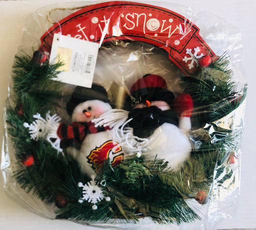 Supplies NHL - Christmas Wreath - Calgary Flames - Cardboard Memories Inc.