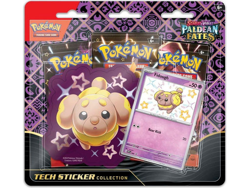 Trading Card Games Pokemon - Scarlet and Violet - Paldean Fates - Shiny Fidough - Tech Sticker Collection - Cardboard Memories Inc.