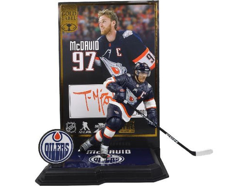 Action Figures and Toys McFarlane Toys - SportsPicks - Connor McDavid (Edmonton Oilers)  - Gold Label with Autograph - Cardboard Memories Inc.