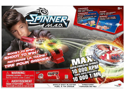 Action Figures and Toys Silver Lit - Spinner Mad M.A.D. - Single Shot Blaster - Firestorm - Cardboard Memories Inc.