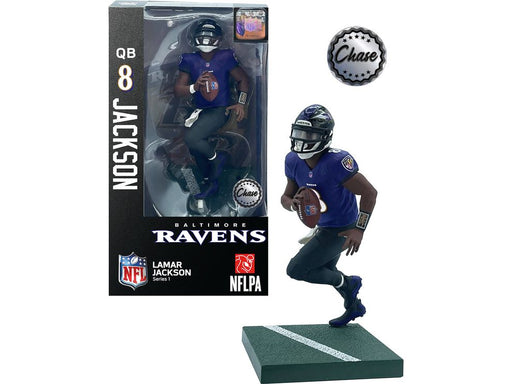 Action Figures and Toys Import Dragon Figures - Baltimore Ravens - Lamar Jackson - Chase - Cardboard Memories Inc.