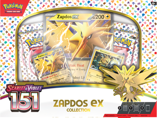 Trading Card Games Pokemon - Scarlet and Violet - 151 - Zapdos EX - Trading Card Collection Box - Cardboard Memories Inc.