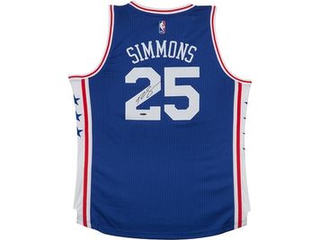  Upper Deck - Authenticated - Ben Simmons Autographed 76ers Away Jersey - ORDER VIA EMAIL ONLY - Cardboard Memories Inc.