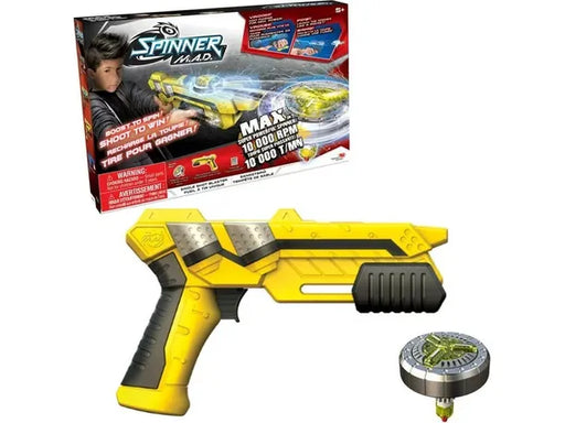 Action Figures and Toys Silver Lit - Spinner Mad - Single Shot Blaster - Sandstorm - Cardboard Memories Inc.