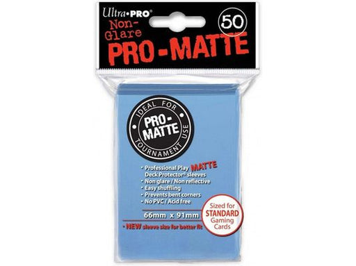 Supplies Ultra Pro - Deck Protectors - Standard Size - 50 Count Matte Light Blue - Cardboard Memories Inc.