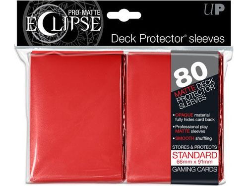 Supplies Ultra Pro - Eclipse Matte Deck Protectors - Standard Size - 80 Count Red - Cardboard Memories Inc.