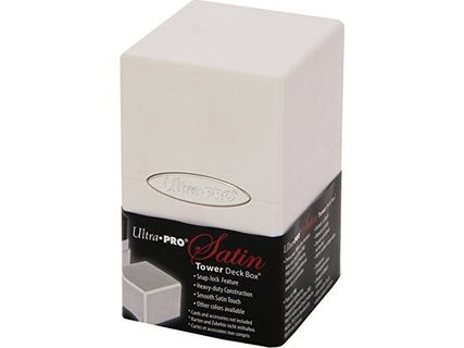 Supplies Ultra Pro - Satin Tower Deck Box - White - Cardboard Memories Inc.