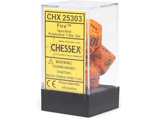 Dice Chessex Dice - Speckled Fire - Set of 7 - CHX 25303 - Cardboard Memories Inc.