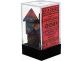 Dice Chessex Dice - Gemini Blue-Red with Gold - Set of 7 - CHX 26429 - Cardboard Memories Inc.