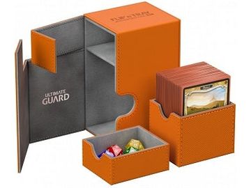 Supplies Ultimate Guard - Flip N Tray Case - Orange Xenoskin - 80 - Cardboard Memories Inc.