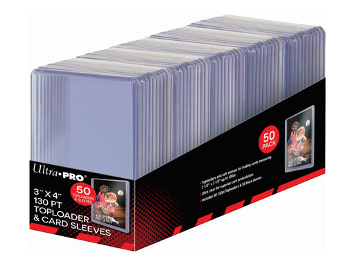 Supplies Ultra Pro - 3x4 130pt Top Loader and Sleeves - Pack of 50 - Cardboard Memories Inc.