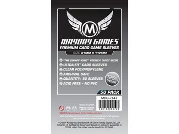 Supplies Mayday Games - Premium Card Sleeves - Dwarf King - 50 Count - Clear - Cardboard Memories Inc.