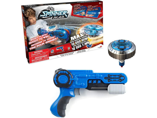 Action Figures and Toys Silver Lit - Spinner Mad - Single Shot Blaster - Mega Wave - Cardboard Memories Inc.
