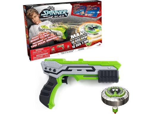 Action Figures and Toys Silver Lit - Spinner Mad - Single Shot Blaster - Thunder - Cardboard Memories Inc.