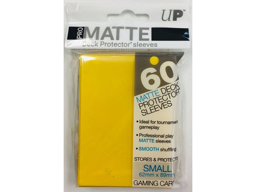 Supplies Ultra Pro - Deck Protectors - Small Yu-Gi-Oh! Size - 60 Count Pro-Matte - Yellow - Cardboard Memories Inc.