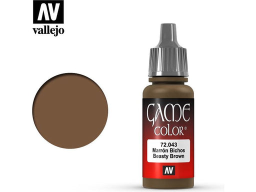 Paints and Paint Accessories Acrylicos Vallejo - Beasty Brown - 72 043 - Cardboard Memories Inc.