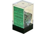 Dice Chessex Dice - Gemini Black-Grey with Green - Set of 7 - CHX 26445 - Cardboard Memories Inc.