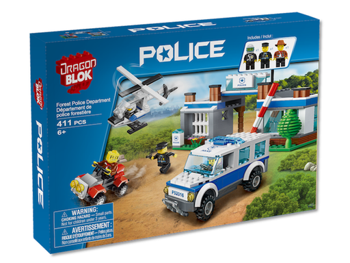 Action Figures and Toys Import Dragon - Dragon Blok - Forest Police Department - Building Blocks Model - Cardboard Memories Inc.