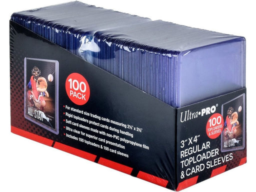Supplies Ultra Pro - Top Loaders - 3x4 Regular With Sleeves Combo - Package of 100 - Cardboard Memories Inc.