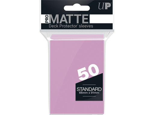 Supplies Ultra Pro - Deck Protectors - Standard Size - 50 Count Matte Pink - Cardboard Memories Inc.