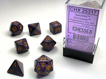 Dice Chessex Dice - Hurricane Speckled - Set of 7 - CHX 25317 - Cardboard Memories Inc.