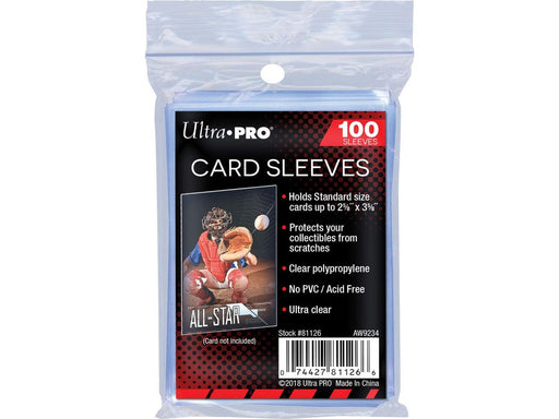 Supplies Ultra Pro - Soft Sleeves - Penny Card Sleeves - 2 5/8" x 3 5/8" - Package of 100 - Cardboard Memories Inc.