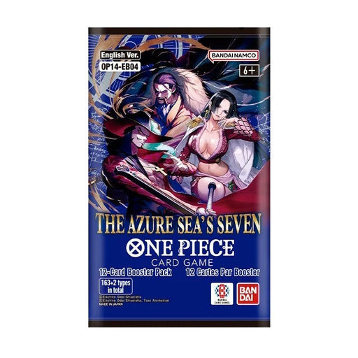 collectible card game Bandai - One Piece Card Game - OP-14 - The Azure Sea's Seven - Booster Pack - Pre-Order January 16th 2026 - Cardboard Memories Inc.