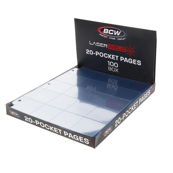 Supplies BCW - 20 Pocket LaserWeld Binder Pages - Box of 100 - Cardboard Memories Inc.