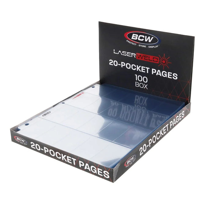 Supplies BCW - 20 Pocket Tobacco LaserWeld Binder Pages - Box of 100 - Cardboard Memories Inc.