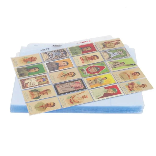 Supplies BCW - 20 Pocket Tobacco LaserWeld Binder Pages - Box of 100 - Cardboard Memories Inc.