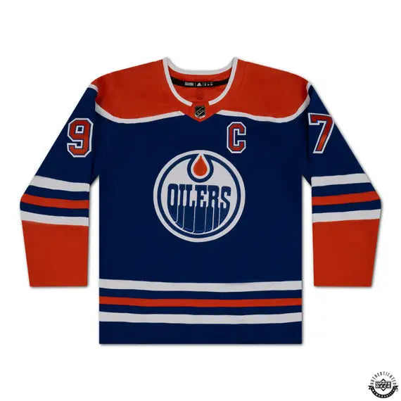 Collectible Merchandise Upper Deck Authenticated - Connor McDavid Autographed & Inscribed “1000 Points 11/14/24” Blue Adidas Edmonton Oilers Jersey - Cardboard Memories Inc.