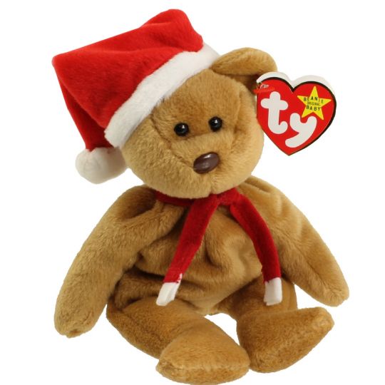 Plush TY Beanie Baby - 1997 Holiday Teddy Bear - Cardboard Memories Inc.