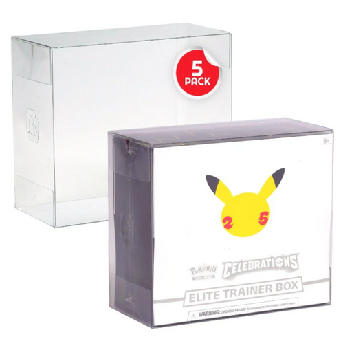 Comic Supplies Evoretro - Pokémon Elite Trainer Box PET Protector - 5 Pack - Cardboard Memories Inc.