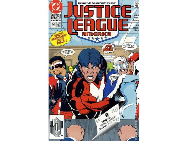 Comic Books DC Comics - Justice League America 042 (Cond. FN+) - 20409 - Cardboard Memories Inc.