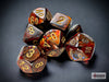 Dice Chessex Dice - Mini Scarab Blue Blood with Gold - Set of 7 - CHX 20419 - Cardboard Memories Inc.