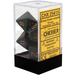 Dice Chessex Dice - Opaque Dusty Green with Gold - Set of 7 - CHX 25415 - Cardboard Memories Inc.