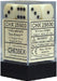 Dice Chessex Dice - Opaque Ivory with Black - Set of 12 D6 - CHX 25600 - Cardboard Memories Inc.