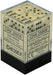 Dice Chessex Dice - Opaque Ivory with Black - Set of 36 D6 - CHX 25800 - Cardboard Memories Inc.