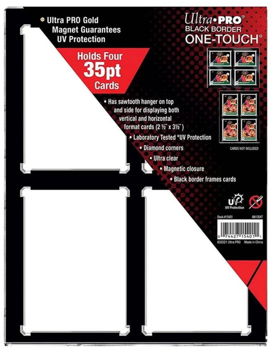 Supplies Ultra Pro - Magnetized One Touch - 4-Card Holder - Black Border - Cardboard Memories Inc.