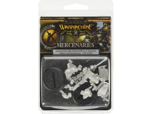 Collectible Miniature Games Privateer Press - Warmachine - Mercenaries - High Shield Gun Corps Officer - Standard Bearer - PIP 41078 - Cardboard Memories Inc.