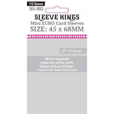 Supplies Sleeve Kings - Mini Euro Card Sleeves - 45mm x 68mm - Cardboard Memories Inc.