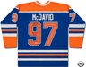 Collectible Merchandise Upper Deck Authenticated - Connor McDavid Autographed & Inscribed "First Goal 10/13/15" Blue Mitchell & Ness Edmonton Oilers 2015 Alternate Authentic Jersey - Cardboard Memories Inc.