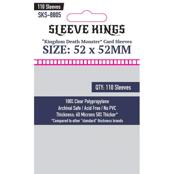 Supplies Sleeve Kings - "Kingdom Death Monster" Card Sleeves - 52mm x 52mm - Cardboard Memories Inc.