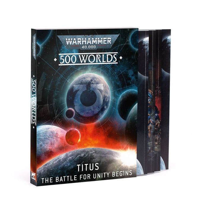 Collectible Miniature Games Games Workshop - Warhammer 40K - 500 Worlds: Titus - The Battle for Unity Begins - Codex - 49-73 - Available January 24th, 2026 - Cardboard Memories Inc.