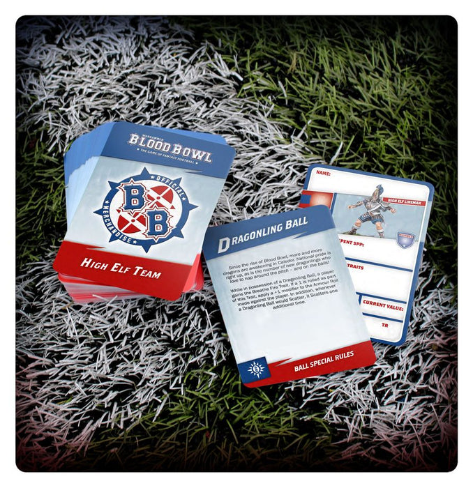 Collectible Miniature Games Games Workshop - Blood Bowl - High Elf Team - Reference Card Pack - 202-64 - Cardboard Memories Inc.