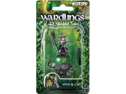 Role Playing Games Wizkidz - Wardlings Miniatures - Girl Witch and Cat - 73788 - Cardboard Memories Inc.