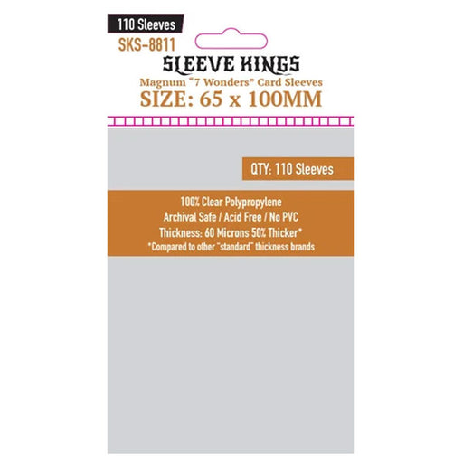 Supplies Sleeve Kings - Magnum "7 Wonders" Card Sleeves - 65mm x 100mm - Cardboard Memories Inc.