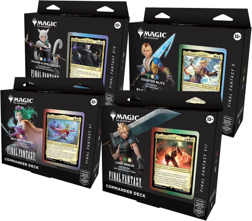 Trading Card Games Magic the Gathering - Final Fantasy - Set of 4 - Commander Deck - Cardboard Memories Inc.