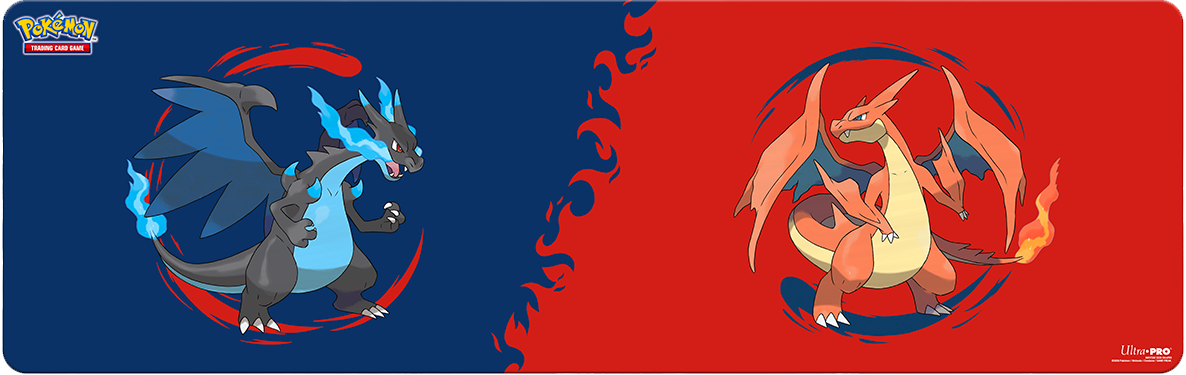 Supplies Ultra Pro - Playmat - Pokemon - Mega Charizard X and Mega Charizard Y - 8ft Table Mat - Cardboard Memories Inc.